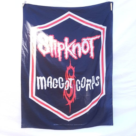 VTG Slipknot Maggot Corps Tapestry Flag Album Concert Band Tour Blue Grape Heart - Picture 1 of 6